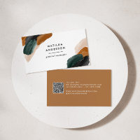 Terracotta, vert abstrait moderne QR CODE