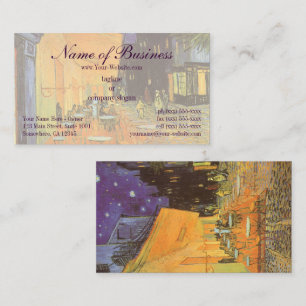 Carte De Visite Terrasse du Café la nuit par Vincent van Gogh
