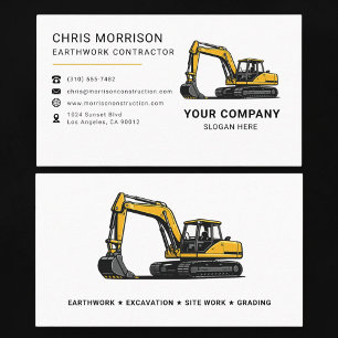 Carte De Visite Terrassement Excavation Pelle de Construction