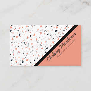 Carte De Visite Terrazzo Bloc de Couleurs Géométrique Moderne