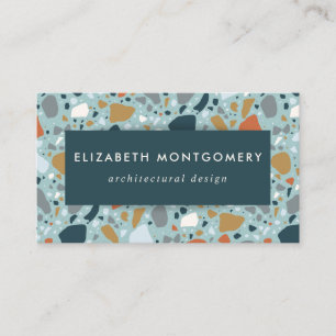Carte De Visite Terrazzo En Bleu