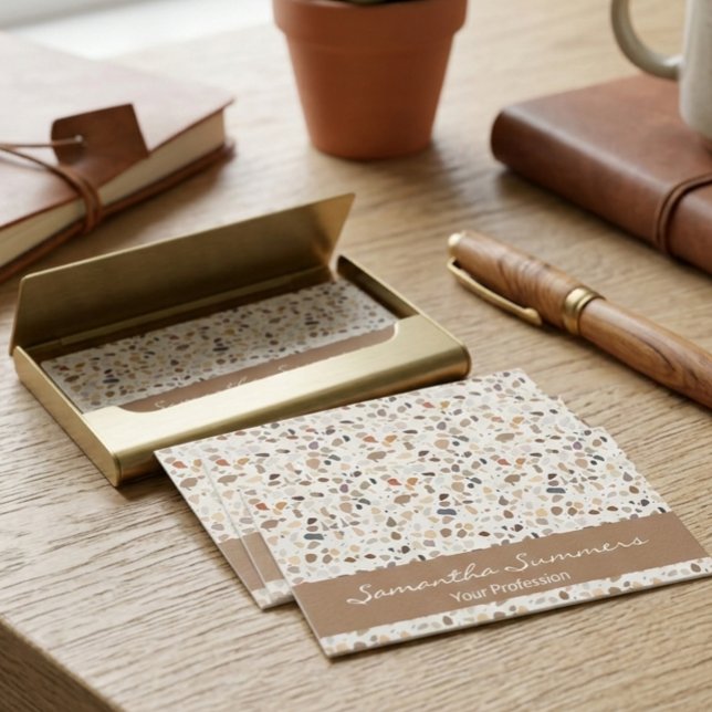 Carte De Visite Terrazzo Rock moderne comme Motif Art déco (Créateur téléchargé)