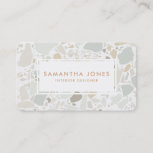 Carte De Visite Terrazzo Texture Simple Moderne Designer Intérieur