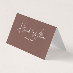 Carte De Visite Terre cuite élégante moderne minimaliste pliée
