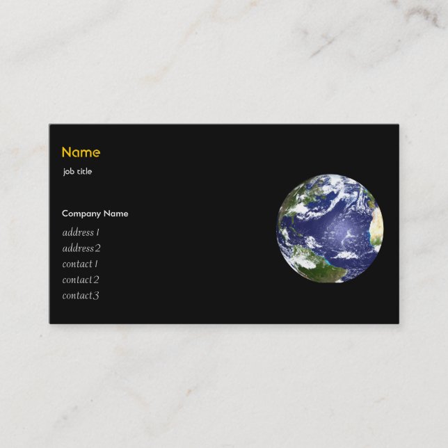 Carte De Visite Terre et neuf planètes (Devant)