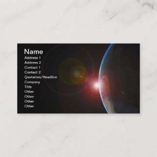 CARTE DE VISITE TERRE MATIN 688 PLANÈTES SPATIALES SOLEIL BEAUTÉ