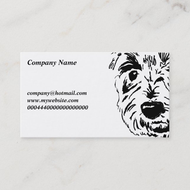 Carte De Visite Terrier font face, nom de la société, (Devant)