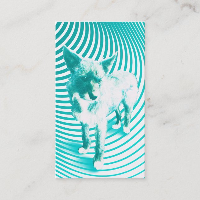Carte De Visite Terrier turquoise (Devant)