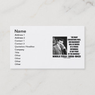 Carte De Visite Tesla notre puissance conduite par machines