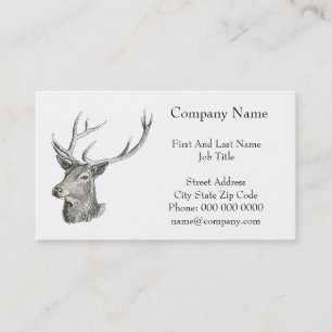 Carte De Visite Tête de cerf Buck avec dessin d'Antlers