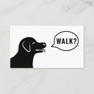 Carte De Visite Tête de chien disant Promenade ? - Promeneur de ch