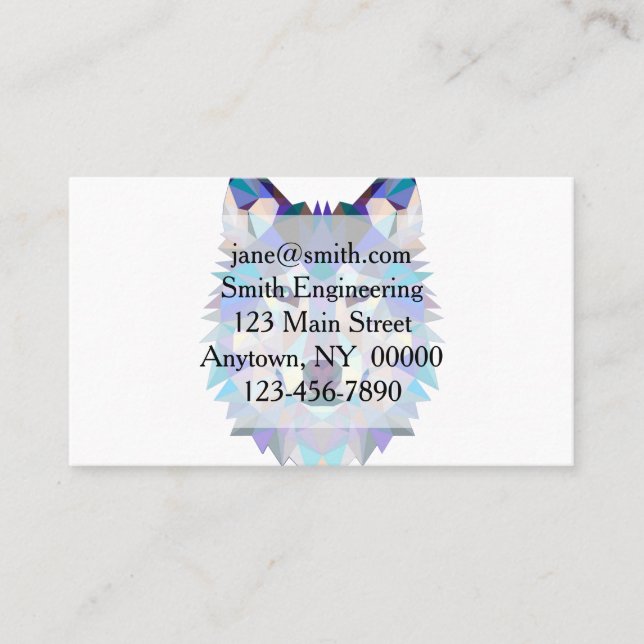 Carte De Visite Tête de loup polygonale géométrique (Devant)