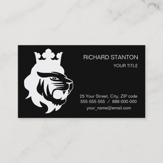 Carte De Visite Tête de roi lion (Devant)