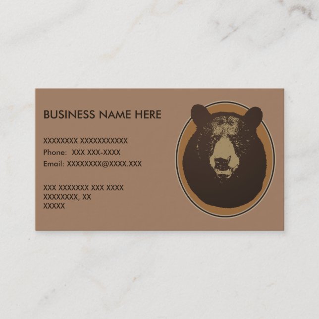 Carte De Visite Tête d'ours empaillée montée Graphique (Devant)