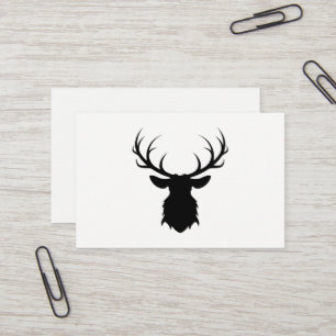 Carte De Visite Tête noire de cerfs communs avec la silhouette