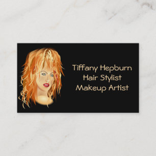 Carte De Visite Tête rouge élégante de Cosmetologist de coiffeur