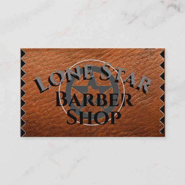 Carte De Visite Texas Lone Star sur Cuir Brown sur (Devant)