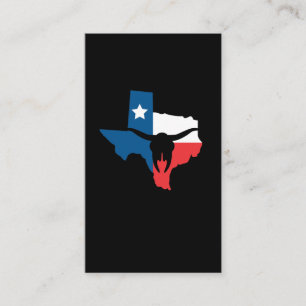 Carte De Visite Texas State drapeau Longhorn silhouette