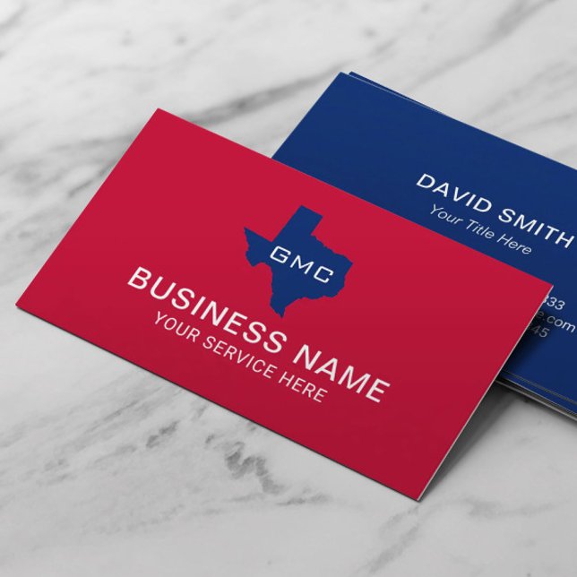 Carte De Visite Texas State Logo Professional Blue & Red (Créateur téléchargé)