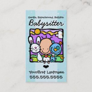 Carte De Visite Texte/couleur de Babysitter.Nanny.Childcare.Custom