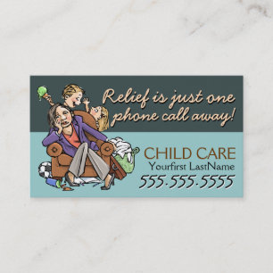 Carte De Visite Texte/couleur de Childcare.Babysitting.Custom