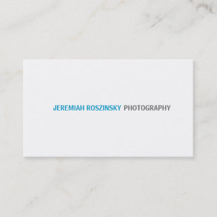 Carte De Visite Texte Cyan simple
