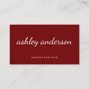 Carte De Visite Texte de courbe rouge sophistiqué