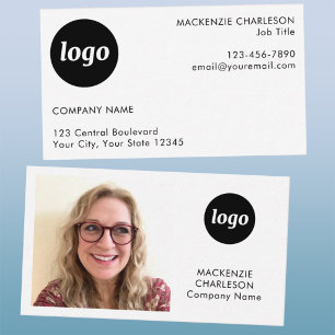 Carte De Visite Texte de logo de photo simple minimaliste