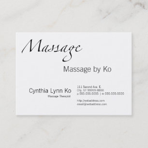 Carte De Visite Texte de massage