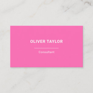 Carte De Visite Texte De Nom Personnalisé Du Minimaliste Rose Et B