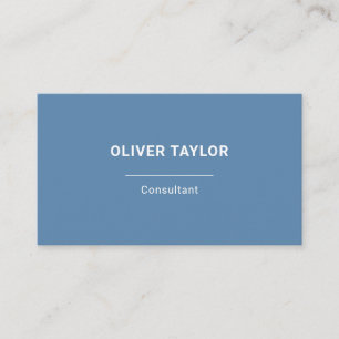 Carte De Visite Texte De Nom Personnalisé Minimaliste Bleu Et Blan
