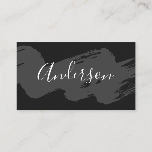 Carte De Visite Texte de script / brossé (gris) (Devant)