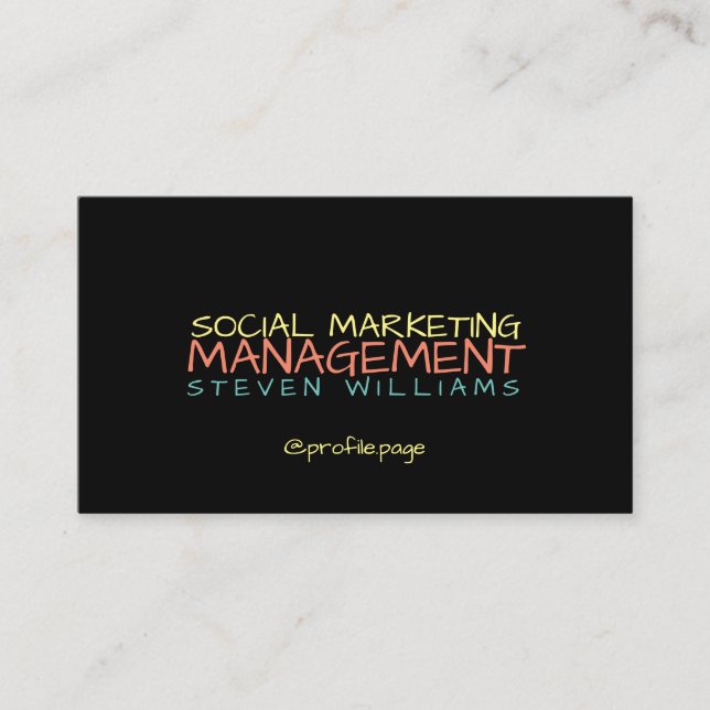 Carte De Visite Texte de style d'art de bruit de rue (Devant)