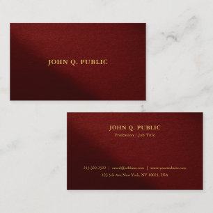 Carte De Visite Texte Doré Moderne Élégant Professionnel Luxe
