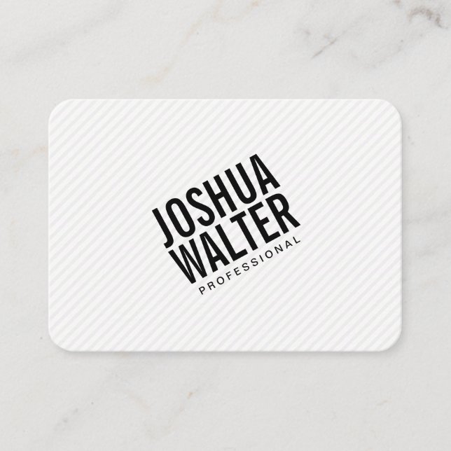 Carte De Visite Texte en gras simple avec bandes (Devant)