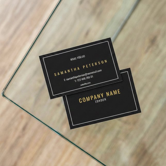 Carte De Visite Texte gras en or et argent (Gold and silver bold text business card.)