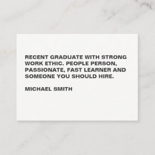 Carte De Visite Texte gras minimaliste