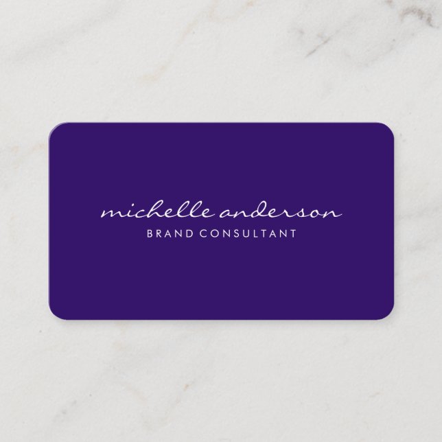 Carte De Visite Texte mauve minimaliste (Devant)