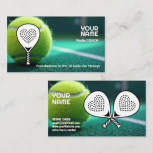 Carte De Visite 🎾Texte personnalisé, Ace Your Game Entraîneur de