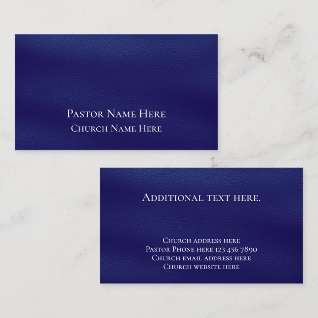Carte De Visite Texte personnalisé Christian Church Pastor Personn (Devant / Derrière)
