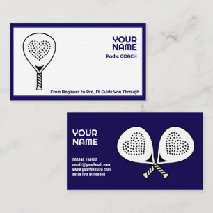Carte De Visite 🎾Texte personnalisé, Entraîneur de padel