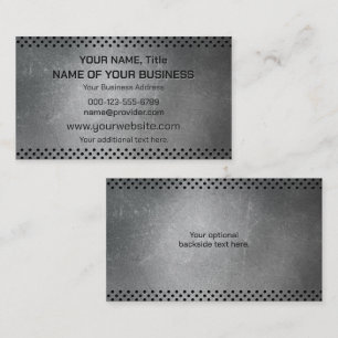 Carte De Visite Texte personnalisé Faux métal