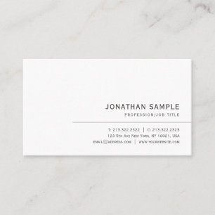 Carte De Visite Texte personnalisé Moderne Élégant Minimaliste Pro