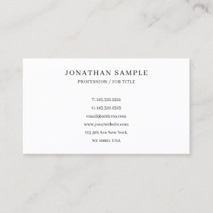 Carte De Visite Texte personnalisé Moderne Élégant Simple Professi