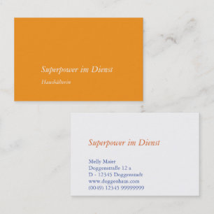 Carte de visite Texte personnalisé Orange Bleu Bla
