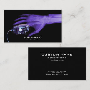 Carte De Visite TEXTE PERSONNALISÉ - Squelette X-Ray Main et souri