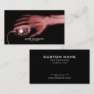 Carte De Visite TEXTE PERSONNALISÉ - Squelette X-Ray Main et souri