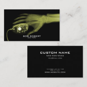 Carte De Visite TEXTE PERSONNALISÉ - Squelette X-Ray Main et souri