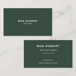 Carte De Visite TEXTE PERSONNALISÉ - Vert solide minimal