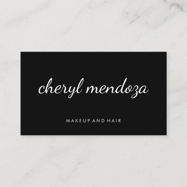 Carte De Visite Texte pointu noir (Devant)